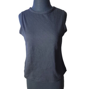 Architect Petite Architect Solid 2x2 Ribbed Tank Top black sz PS